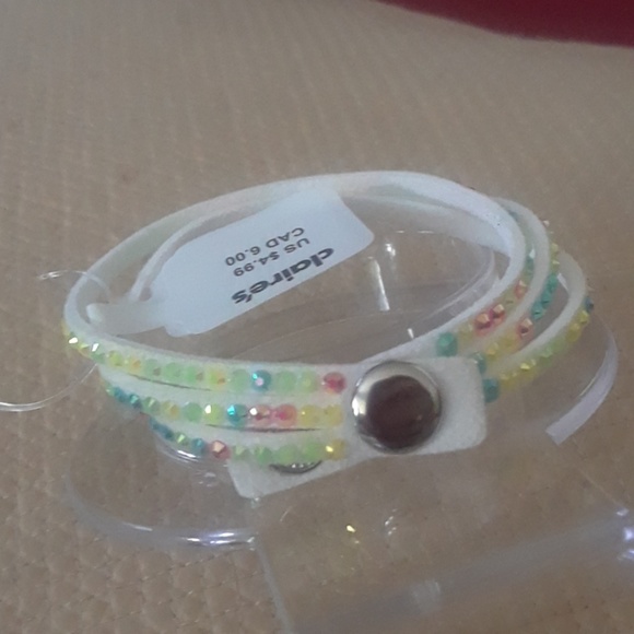Claire's Other - Rainbow rhinestone leather bracelet. Bx20-2017 Claire's Other - Rainbow rhinestone leather bracelet. Bx20-2017
